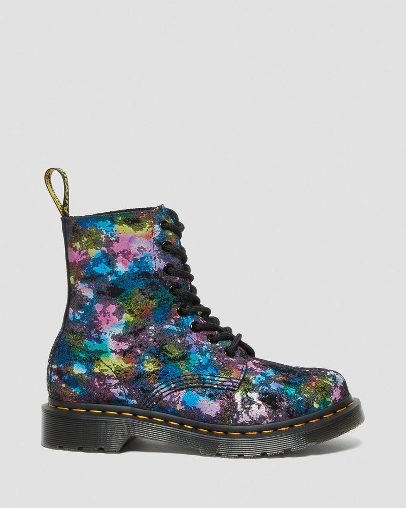 Dr Martens 1460 Pascal Confetti Semsket Skinn Snørestøvletter Dame Svarte | Norge 593KOR